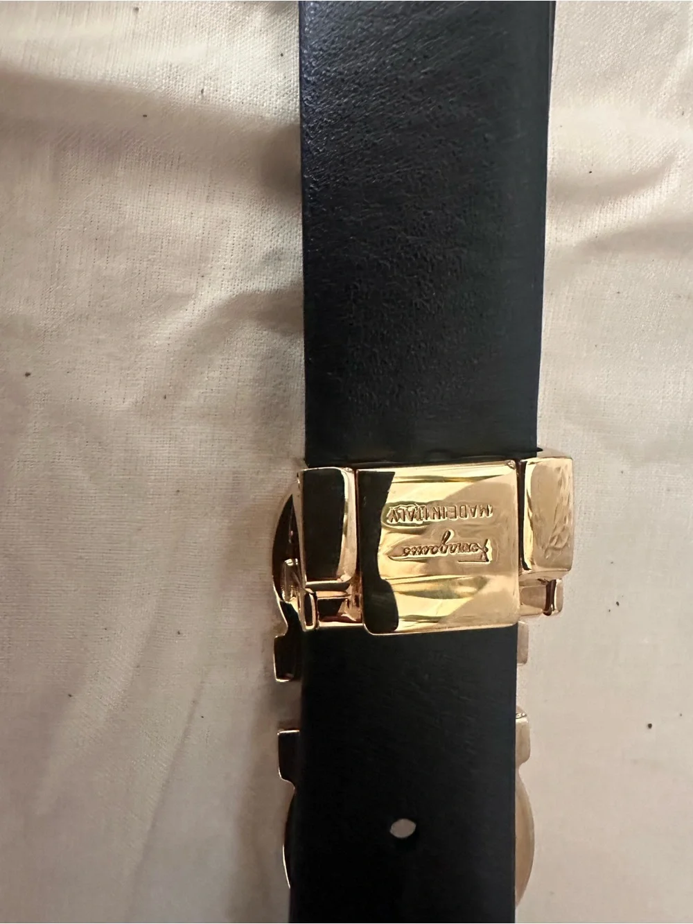 Salvatore Ferragamo polished gold